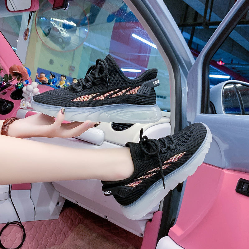 Free shipping for designer Running Shoes Fei-woven upper breathable sports shoes casual women's shoes, jelly sole coconut shoes student running w