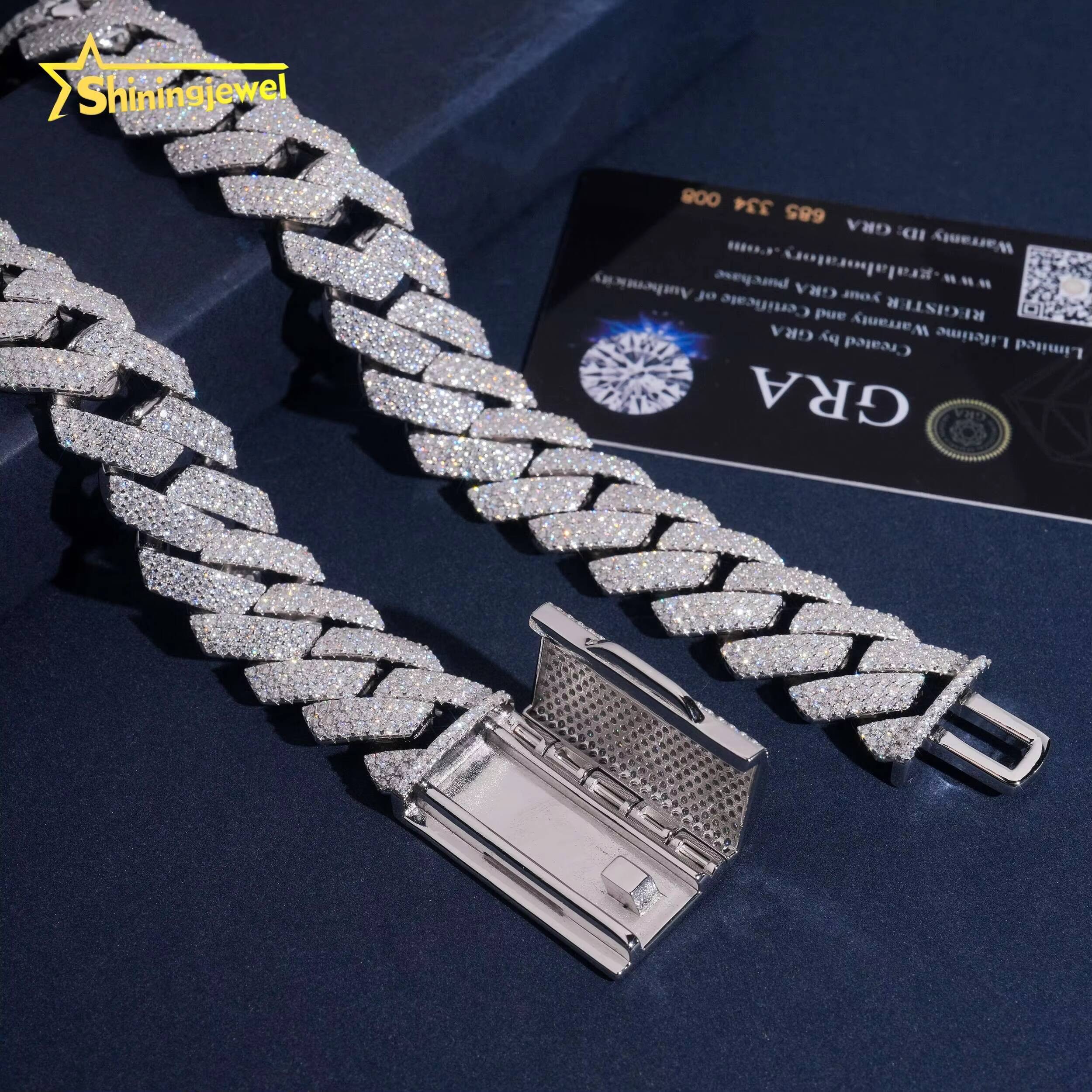 Thick Heavy Chunky 20mm Cuban Links 3 Row Top Quality Chunky Heavy Rapper Jewelry Iced Out Moissanite Diamond Cuban Chain