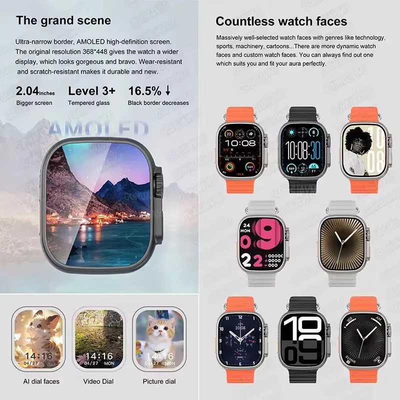 New DTtra 3 Smartwatch 2.01 Amoled Screen 32GB MP3 Player Network Sharing APP Store Smart AI Watch Men 2025 Y250802