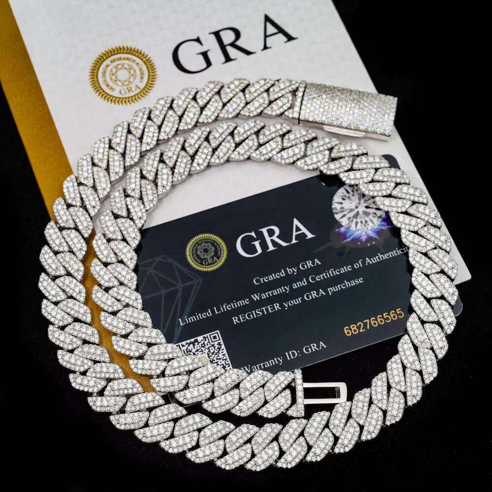 Top ice moissaniteCuban chain Hip hop jewelry 18mm 20mm cold K-chain bracelet Vvs Moissanite top designer gifts preferred fast delivery