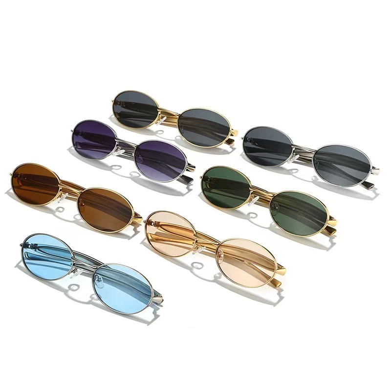 2025 new sardine glasses legs European and American sunglasses women's high-end fashion glasses cross-border oval sunglasses