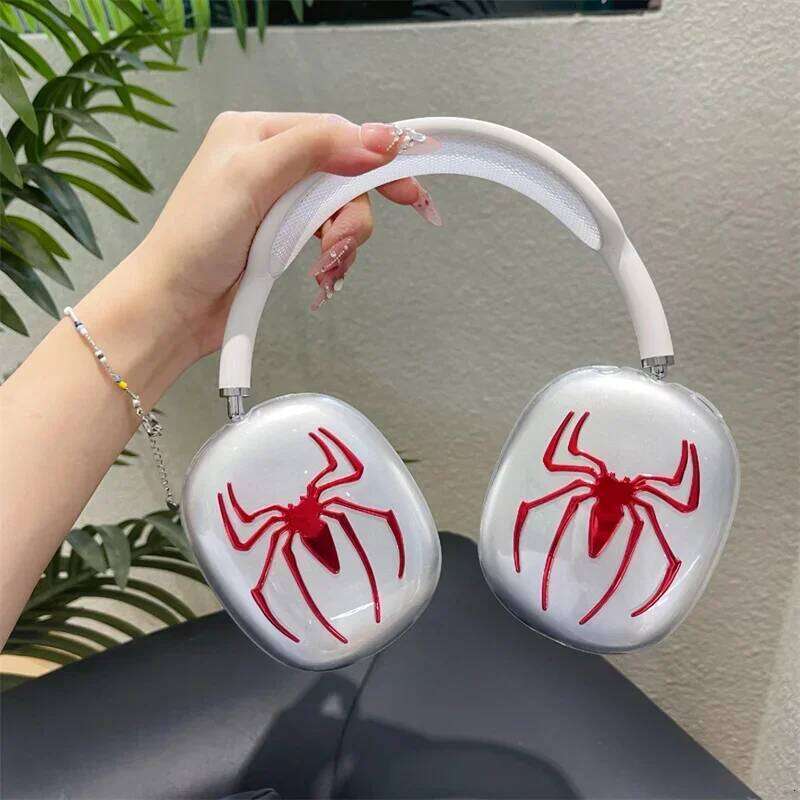 3D Spider Style Cover Apple Earphone Case Clear Soft Silicone Headphone For Max Halloween Gift Kit