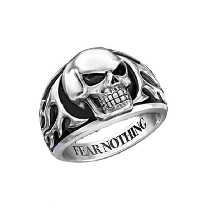 2025 New Totem Pattern Men's Zircon Punk Dark Trend Cool European Designer Wedding And American Style Ring Popular Retro Jewelry Wholesale