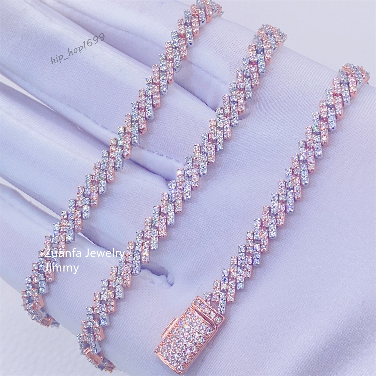 Wholesale Price 5mm Width One Row 925 Sterling Silver Iced Out 5A CZ Stone Hip Hop Miami Cuban Link Chain