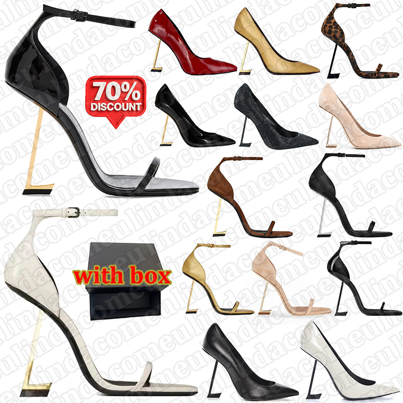 free shipping with box designer heels high women stylish Dress Shoes patent leather suede sandals open Pointed toe Party Wedding Office black gold Pumps