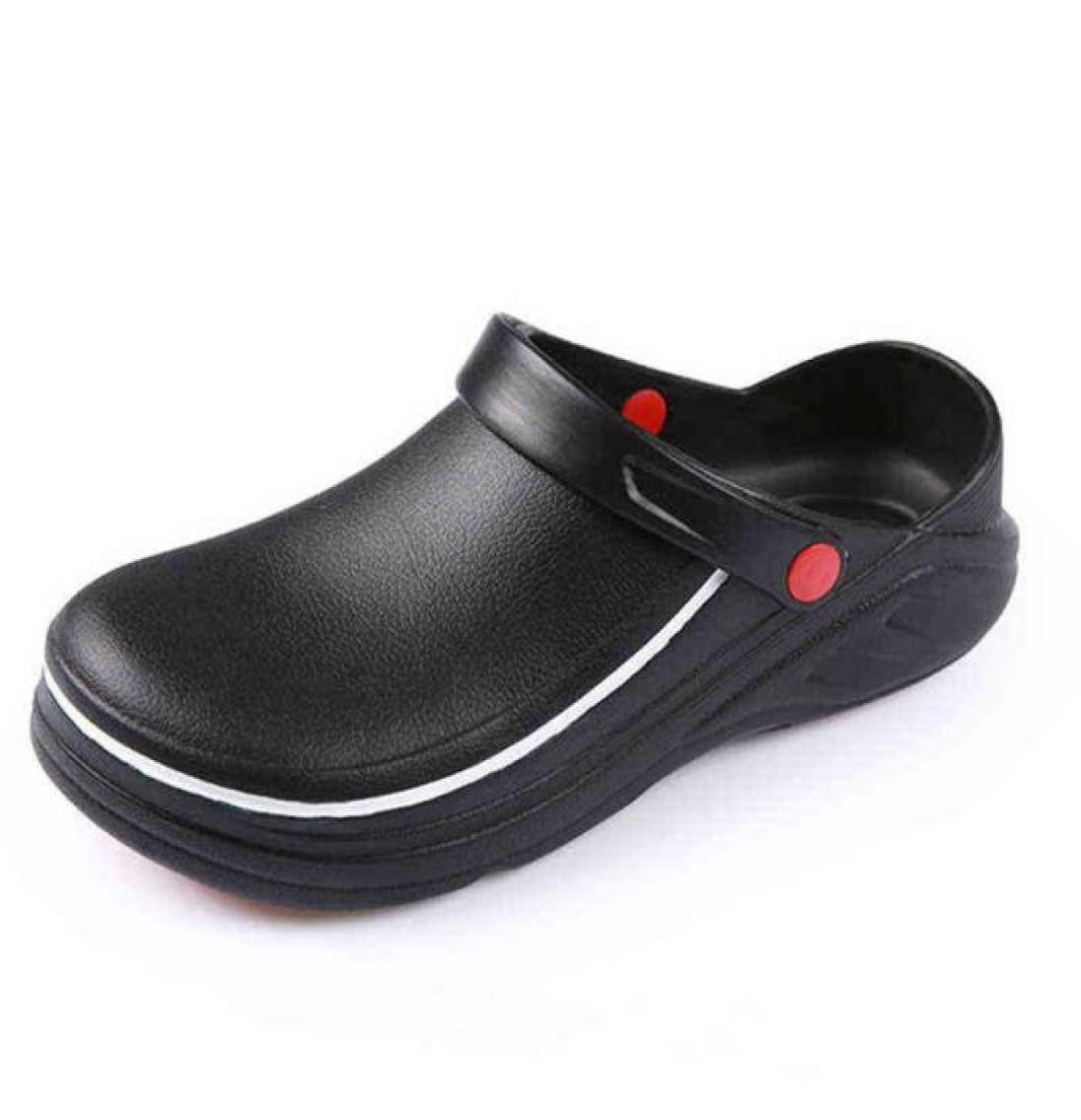 Unisex Slippers Nonslip Waterproof Oilproof Kitchen Work Chef Shoes Master el Restaurant Nonlace Slipon Casual Shoes AA2206588989