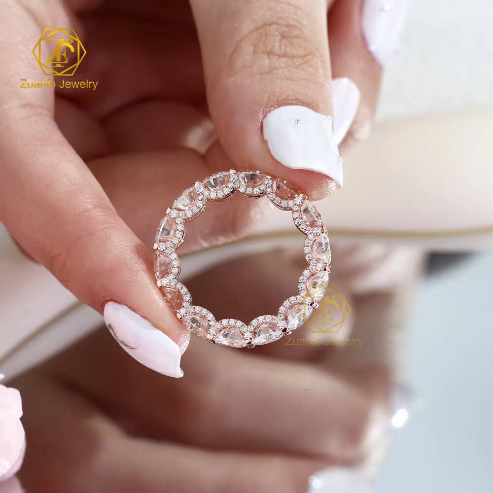 Elegant 5mm Full Row Moissanite Eternity Band Rings Luxurious Jewelry Accessory 925 Sterling Silver Moissanite Finger Ring