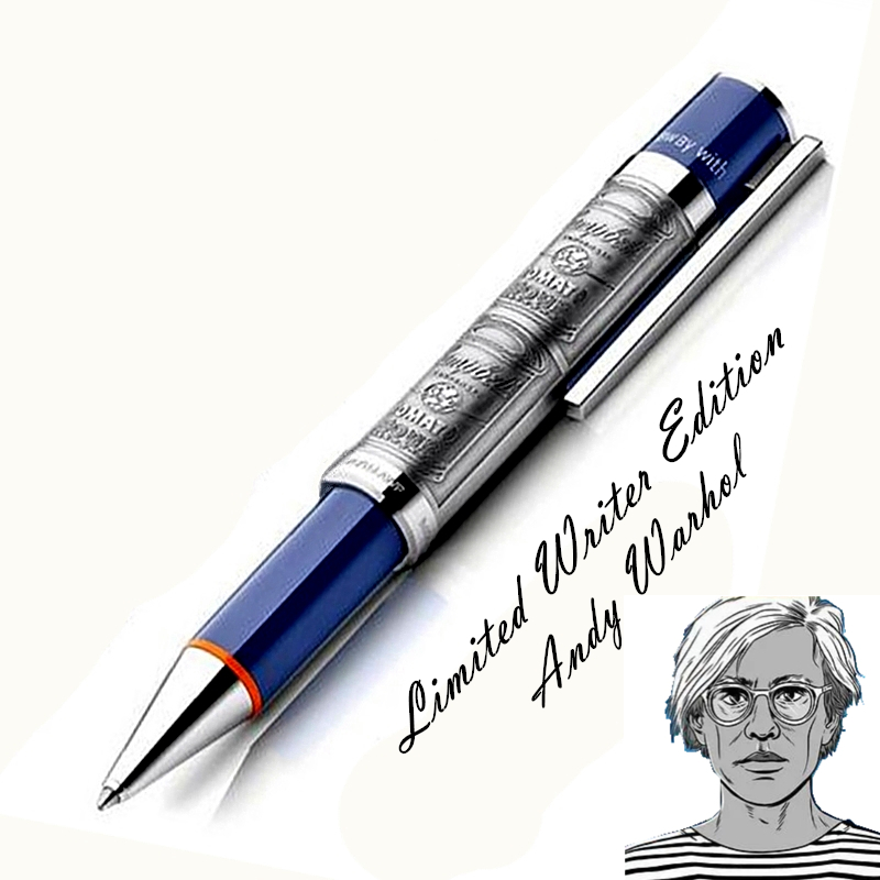 Limited Edition Famous Character Series Andy Warhol Ballpoint Pen Unique Metal Reliefs Barrel Design Luxury Office School Supplies Monte Writing Ball Pen As Gift