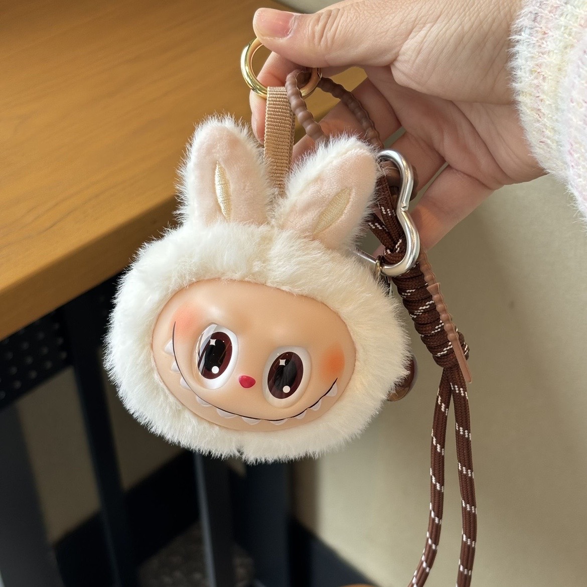 Labubu Popmart bag pendant plush key rearview mirror pendant Keychains V1 V2 V3 Gift Unisex Fashion Cute