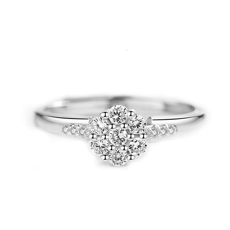 2025 New Pure Silver Designer Jewelry Wedding Ring Women's Ring Simple Zircon Proposal Ring In European Style Wedding Jewelry Accessories