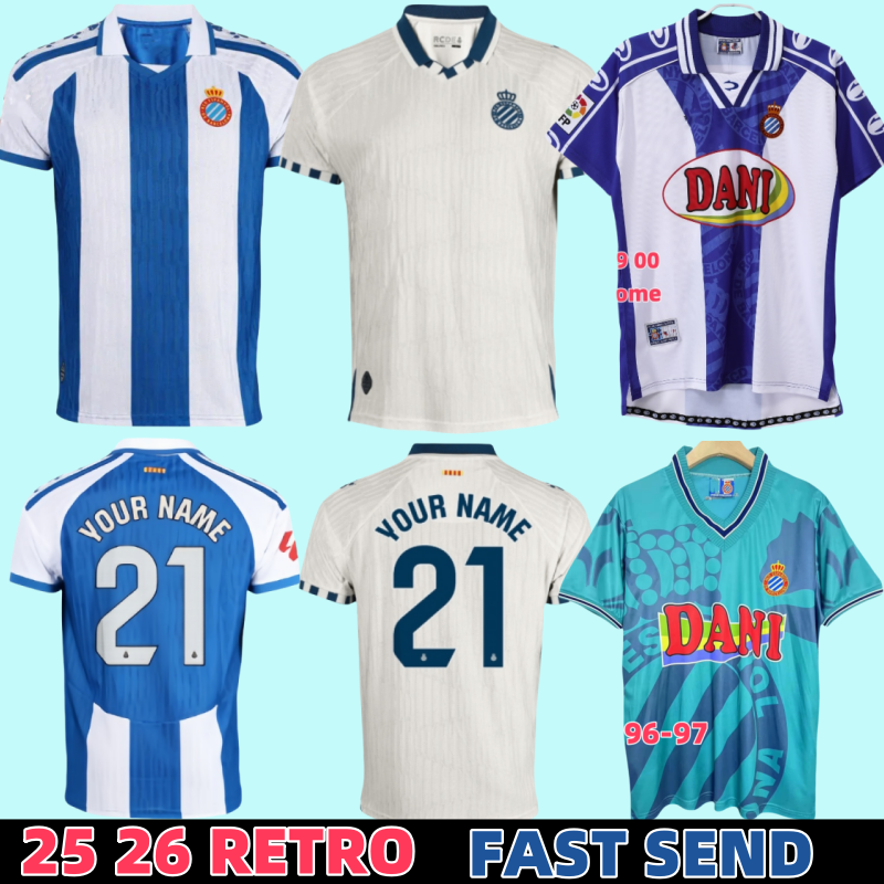 25 26 RCD Espanyol Soccer Jersey 2025 2026 Men kids kit S.GOMEZ CABRERA A.TEJERO SANCHEZ CARDONA C.ROMERO GRAGERA PUADO Football Shirts