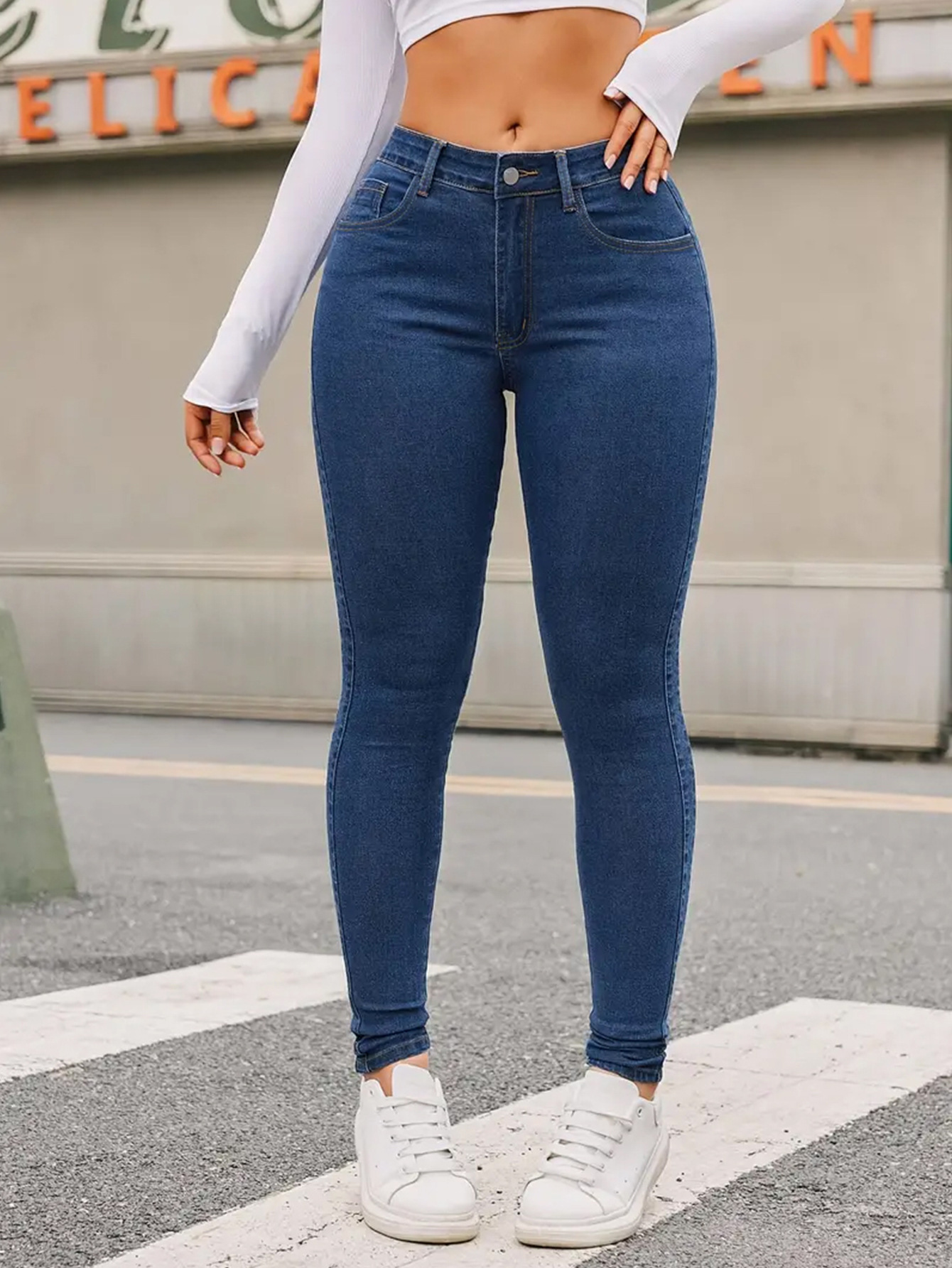 Modern Tight Elastic Jeans with Stylish Bootcut - Versatile Casual Wear