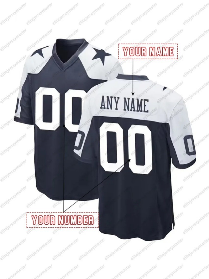 Ceedee Lamb 88 Dak Prescott 4 Trevon Diggs 7 Micah Parsons 11 Jake Ferguson 87 22 E.Smith Aubrey Personalized Customized Football Jerseys Custom Any Number Letter 444