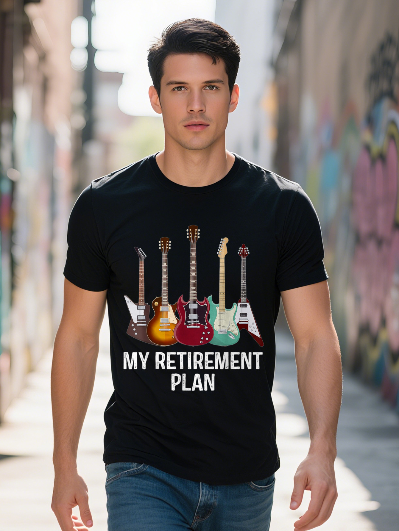 100% Cotton Casual Crew Neck Tee for Men, Washable