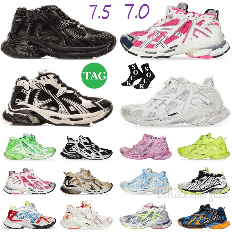 Designer Casual shoes Runner 7.0 7.5 Track 3.0 Men Women Grey Blue Gomma Black White Shoes Burgundy Trainers Loafers platform Trainers Sneakers 36-46