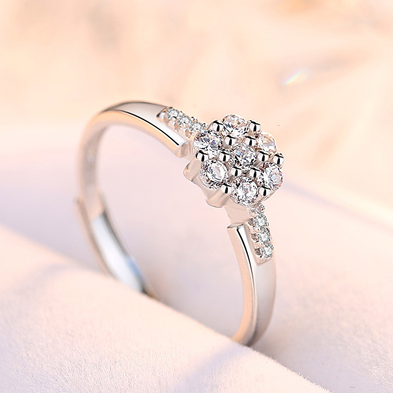 2025 New Pure Silver Designer Jewelry Wedding Ring Women's Ring Simple Zircon Proposal Ring In European Style Wedding Jewelry Accessories