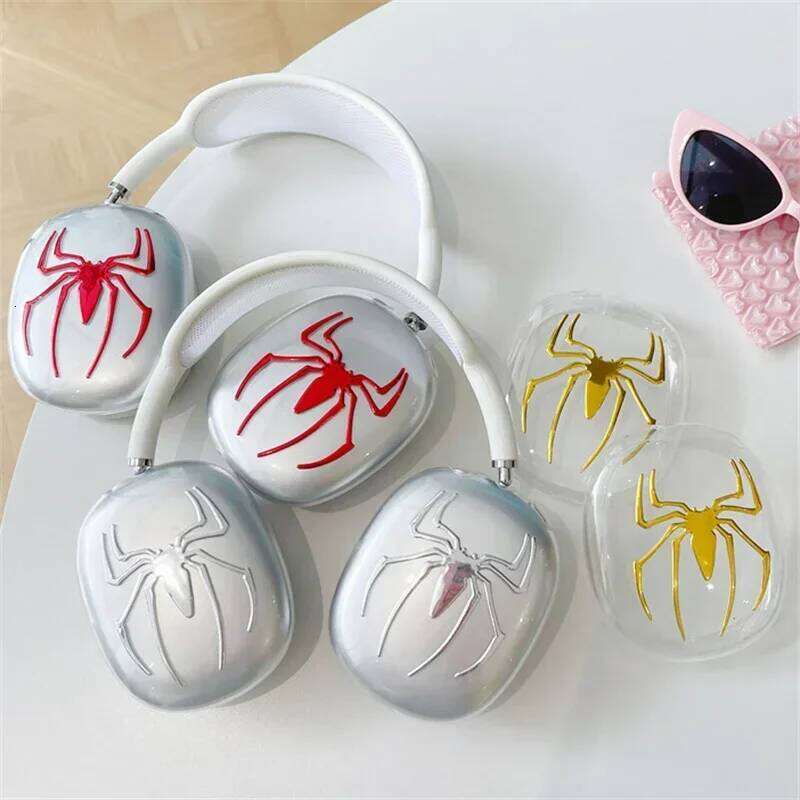 3D Spider Style Cover Apple Earphone Case Clear Soft Silicone Headphone For Max Halloween Gift Kit