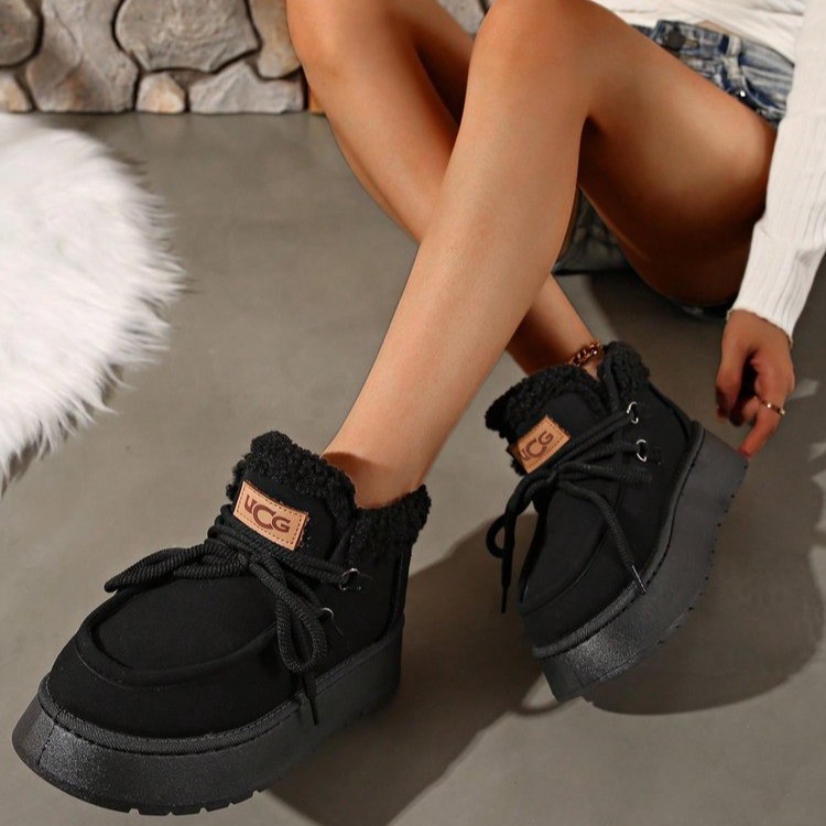 Free delivery designer boots birkenstsocks Warm and plush thick snow boots for women thick soled height increasing anti slip short