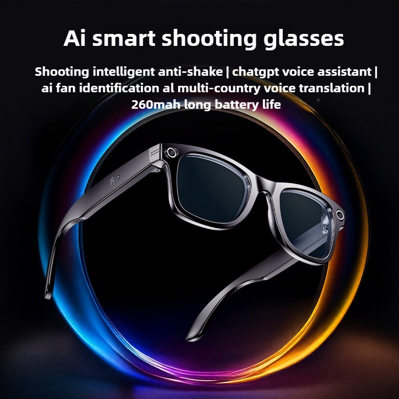 Designer sunglasses 2025 Ai Smart Glasses Black technology Men's High Definition Camera recording sports audio bluetooth sunglasses high quality