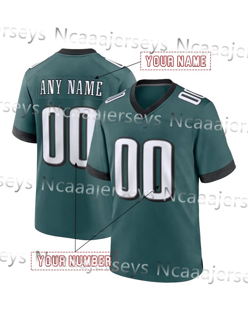 Personalized Custom 26 Barkley 204-25 Football Jerseys 1 Hurts McKee Pickett Brown Kelce Gainwell Shipley Jerseys 666