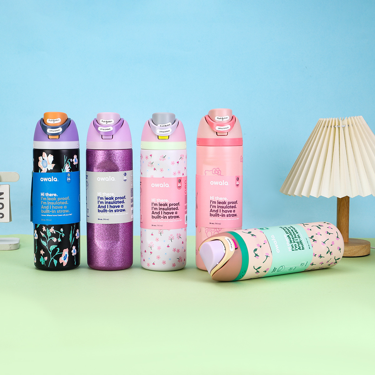 24oz Owala Cups Vacuum Insulated Cup Flasks Water Bottles Drinkware Thermos Cup Stainless Steel Tumbler Thermal Coffee Mug 24 Oz BPA Free for Hiking Gym Office Travel