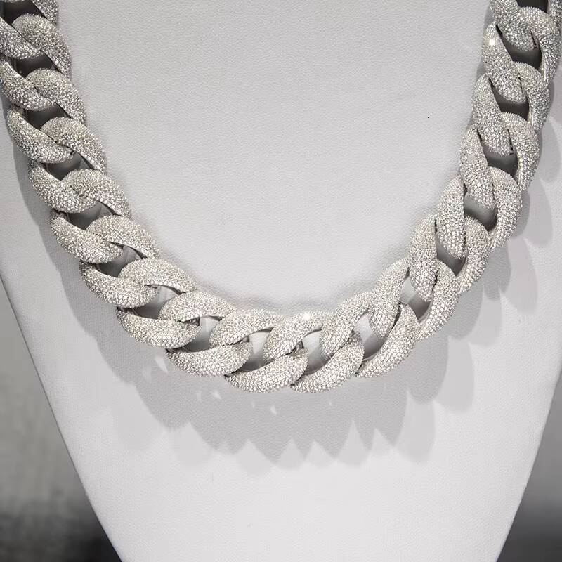 Luxury Havana Style Diamond Simulant Cuban Curb Chain Neckpiece Available In Multiple Sizes