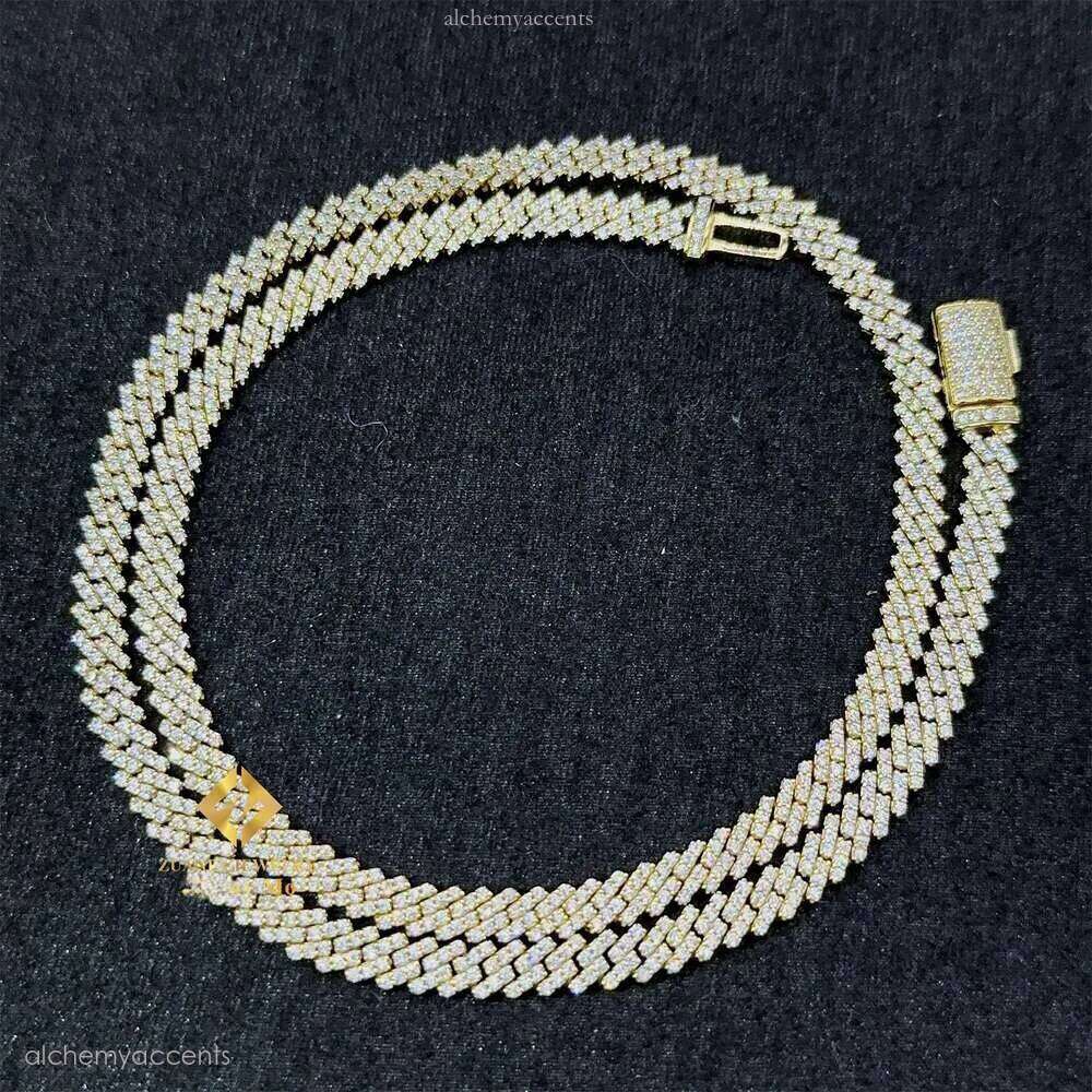 5mm Width One Row Iced Out Man Jewelry Gra Certificates Pass Dia Tester Vvs1 Moissanite Cuban Link Chain Necklace