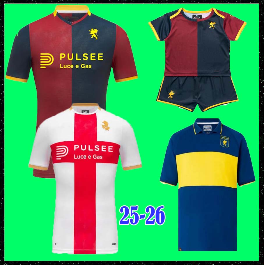 S-4XL 25 26 Genoa CFC Away Soccer Jerseys 2025 2026 Home Third football Jersey shirt Kit Fans Men Kids FRENDRUP WINTER PINAMONTI MIRETTI VITINHA VASQUEZ