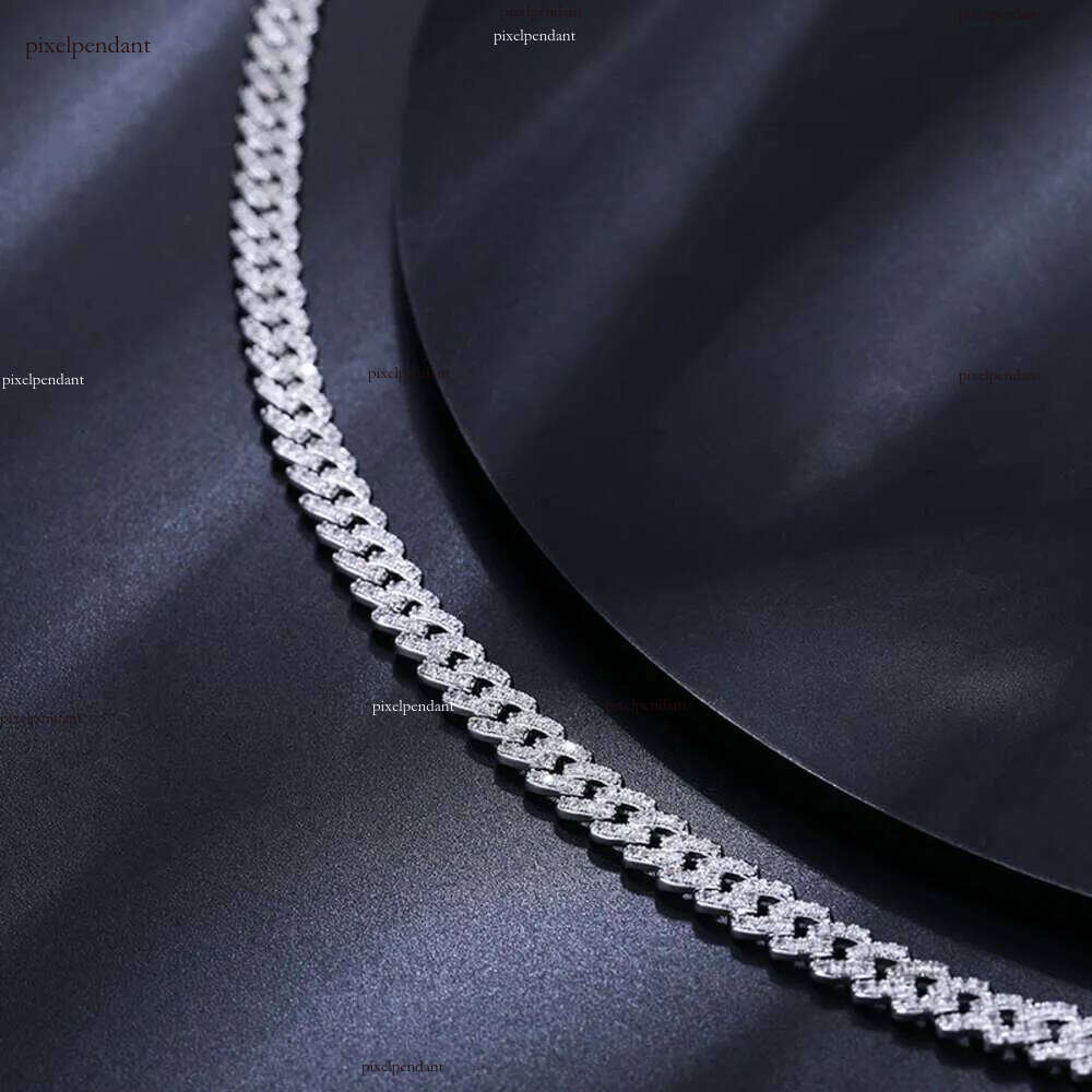 designer necklace bracelet hip hop rock Solid Sterling Sier Created moissanite dias cuban bracelets for men women fine jewelry Drop shipping 6MM