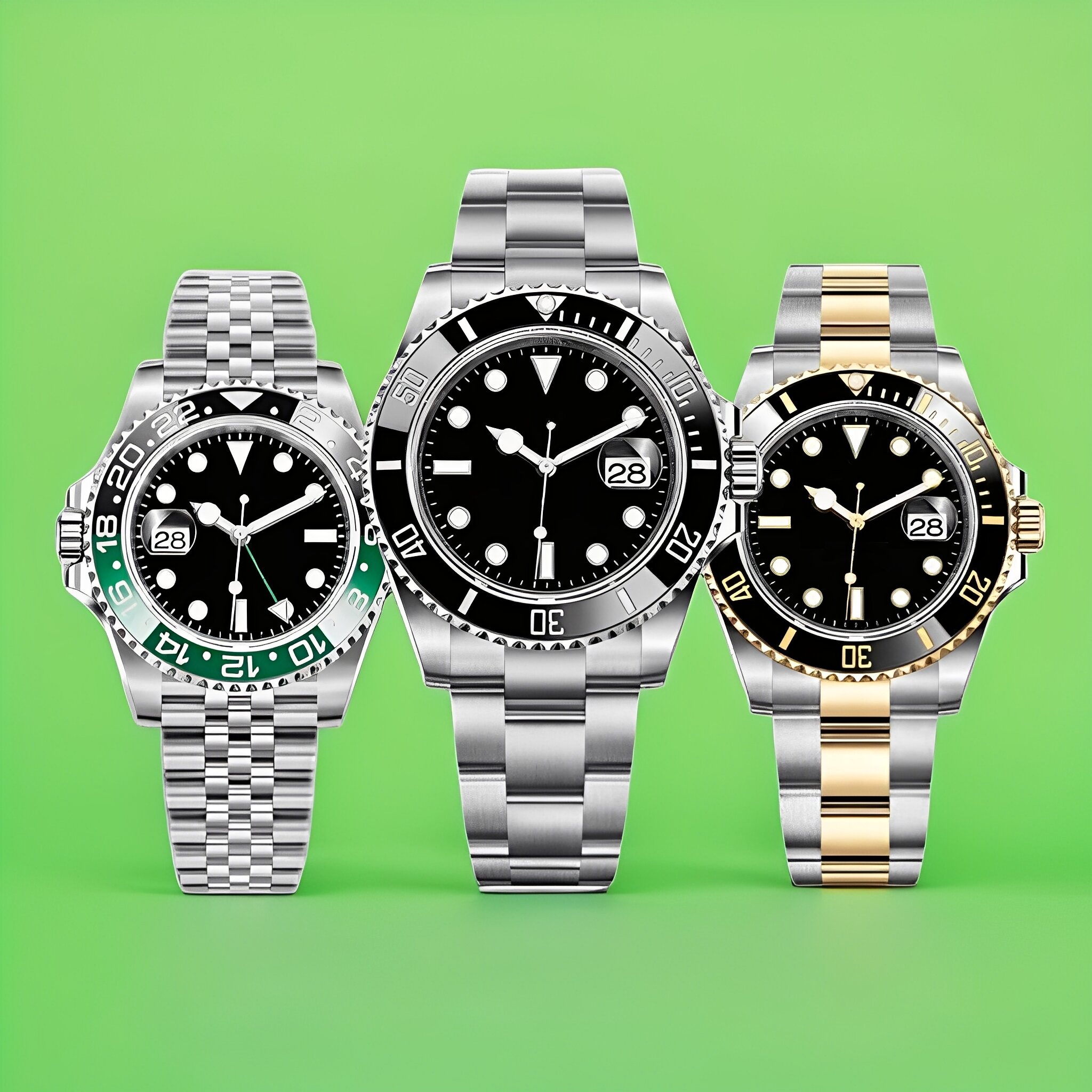 Mens Watch 2813 automatic movement wristwatch 41mm ceramics dial man watches 904L Stainless steel/rubber Strap sapphire luminous montres with box