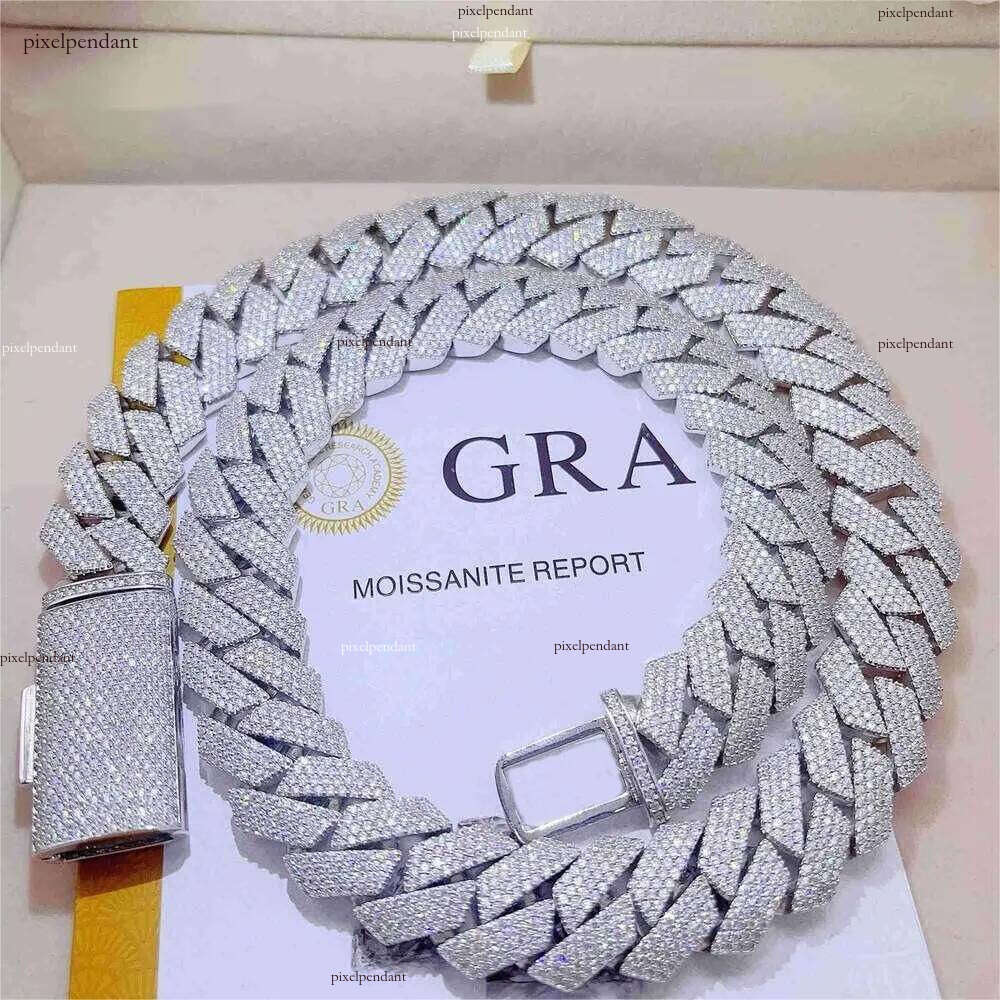 necklaces designer jewelry necklace cuban link chain Pendant Necklaces Iced Out Pass Dia Tester Sterling Sier Necklace Vvs Moissanite chains for men