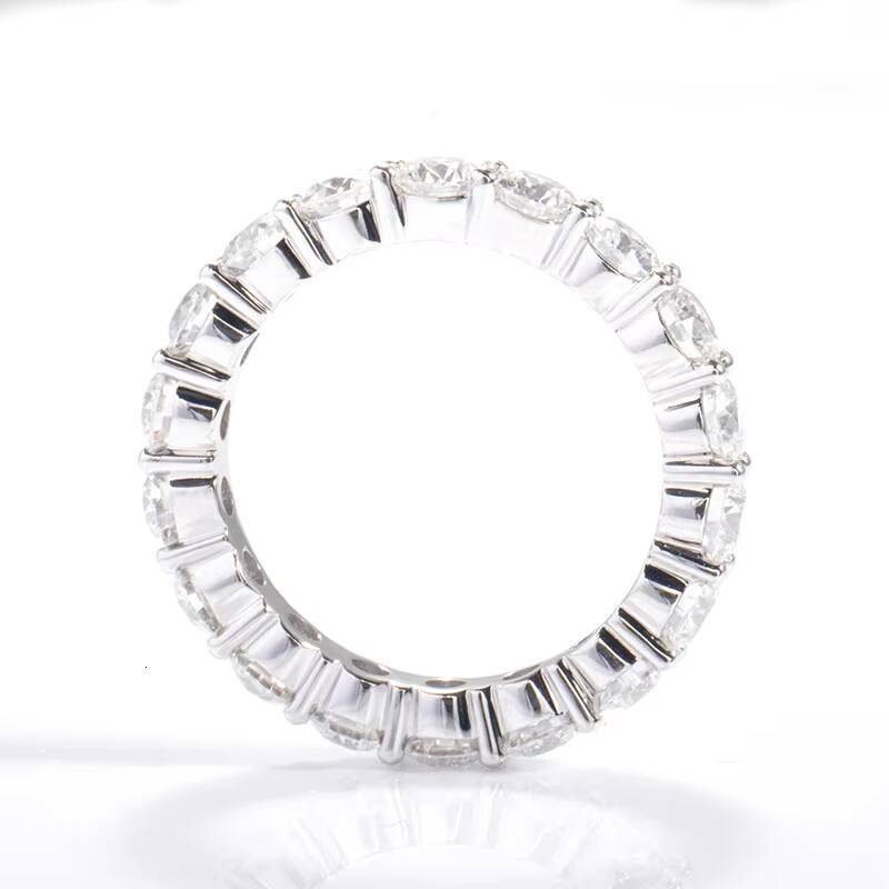 10k 14k 18K White Gold Eternity Ring Wedding Moissanite Band Ring Fine Jewelry Women Round Brilliant Cut Moissanite Diamond Ring
