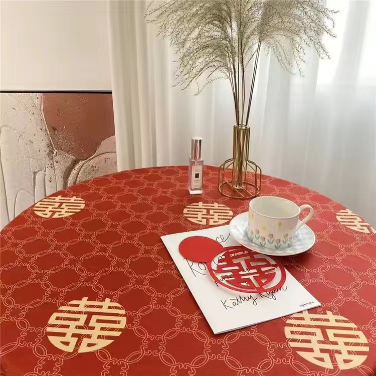 YL-36883 tablecloth wedding wedding red cloth dining table coffee table rectangular tablecloth new Chinese style cover cloth wholesale looking for wor
