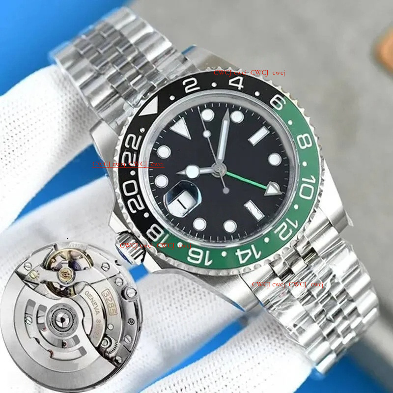 Pepsi gmt batman mens clean Wrist watch watches 40mm 3285 movement 904l jubilee bracelet ceramic bezel black dial root beer Left-handed Male wristwatch reloj lujo
