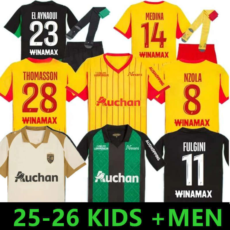 maillot RC Lens 25 26 soccer jerseys home away Saint-Barbe special KAKUTA FULGINI DIOUF SPIERINGS GANAGO SOTOCA WAHI 9 Football Shirt 2025 kids fans THIRD AWAY GOLD