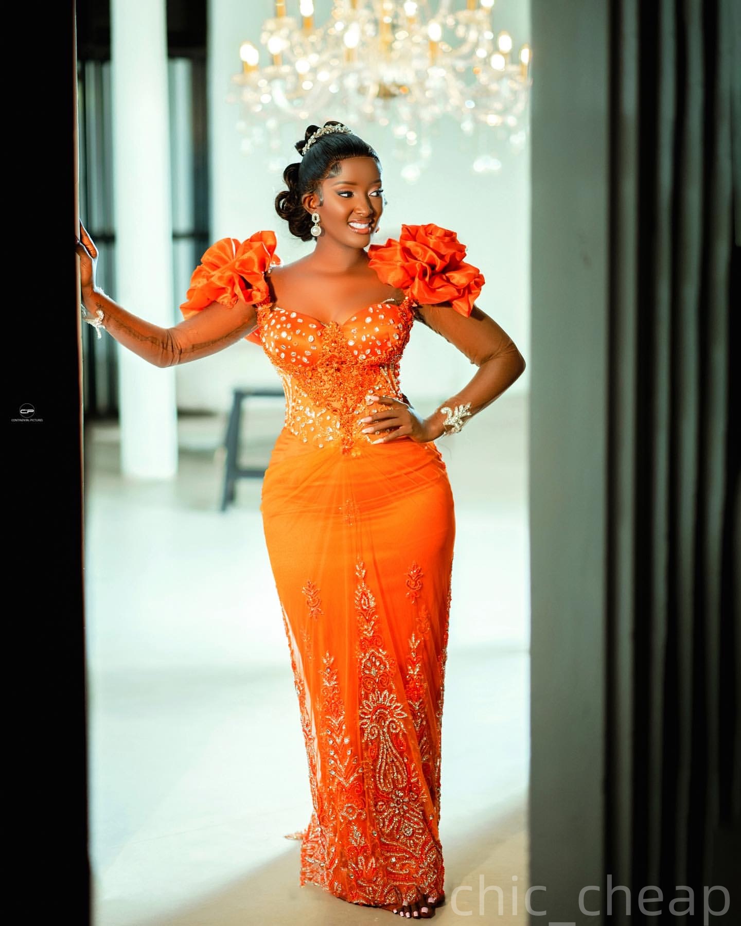 Orange Sheath Prom Dresses 2025 Crystals Lace Spaghetti Evening Formal Party Second Birthday Engagement Gowns Plus Size Dress For Special Occasions ZJ