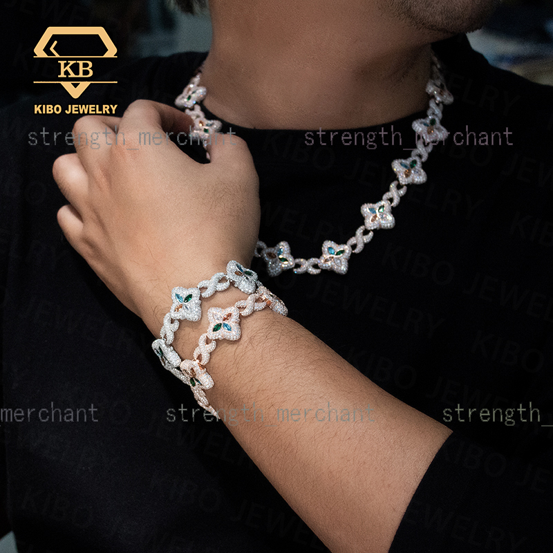 2025 Designer necklace Hip Hop Chaine High Quality S925 22mm Silver Four Leaf Clover Infinitely Bracelet Moissanite Tennis Chains Bracelet