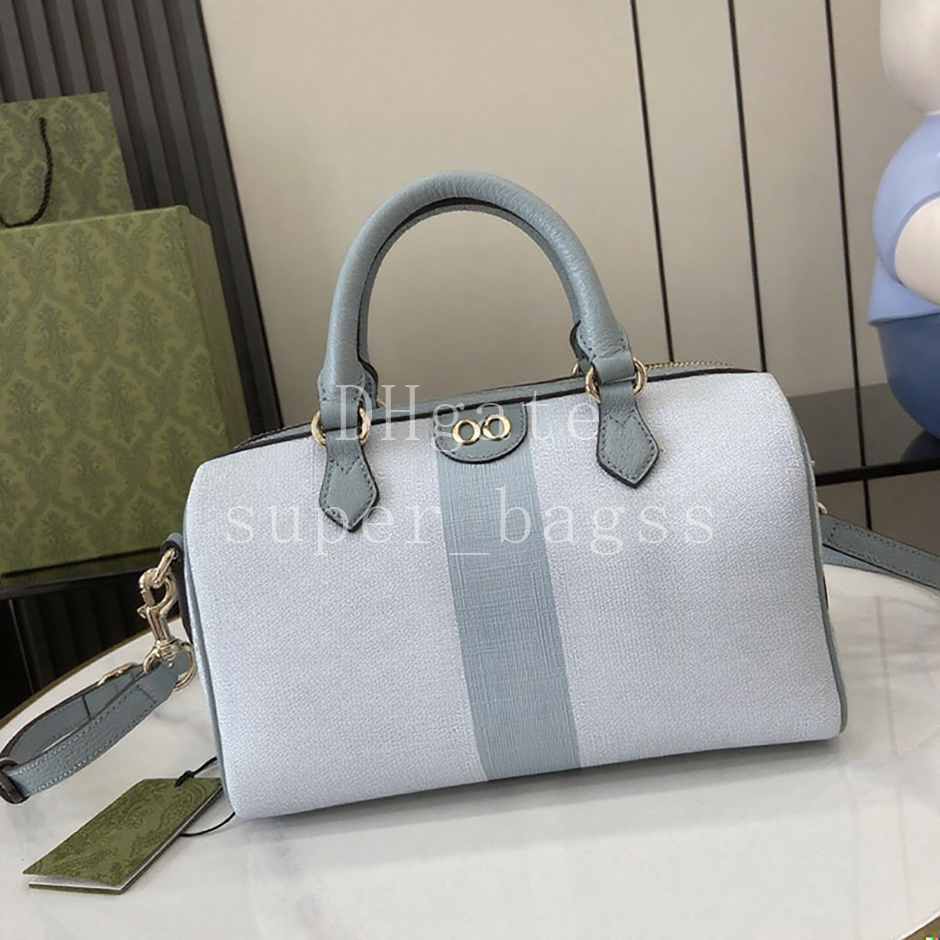 Mirror quality handbag Luxury designer bag 26.5CM shoulder bag canvas genuine leather Boston Bag Crossbody bag with box 25G772061A