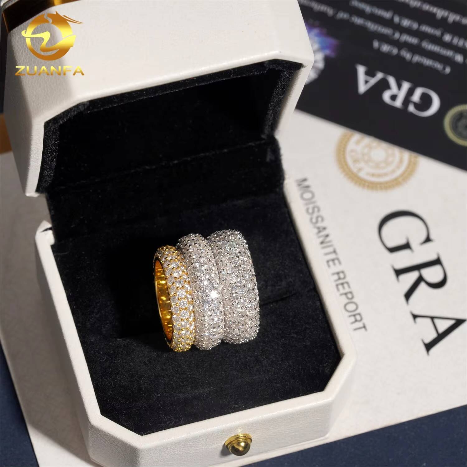 Popular Gemstone Jewelry Wholesale Price Iced Out 925 Silver Eternity Band Men Moissanite Hip Hop Ring