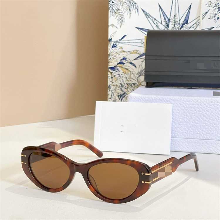 Top Luxury Classic Fashion Designer Brand New Sunglasses Style Ins Same Fashion Oval Frame Acetate Unisex Signature B8u