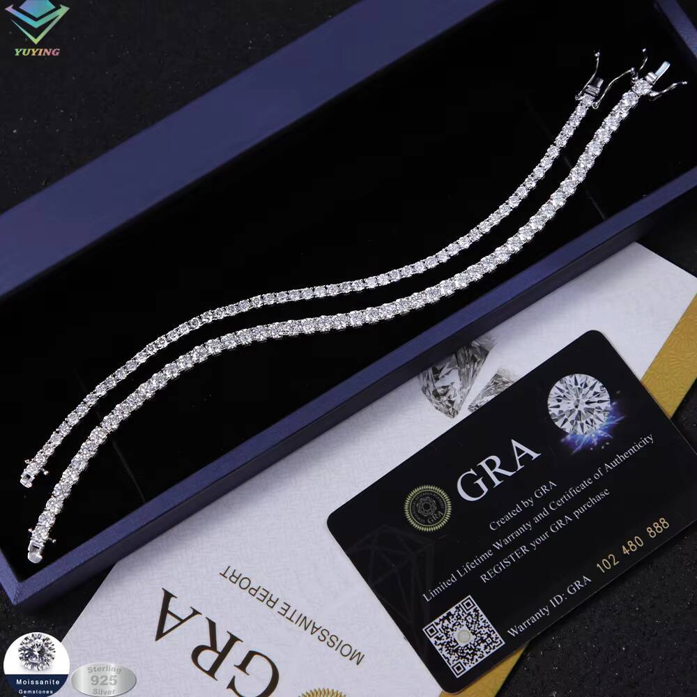 Ice Out Tennis Link Diamond Chain 925 Silver Gold Plated Fine Jewelry Bracelet VVS Moissanite Tennis Chain for Men Women
