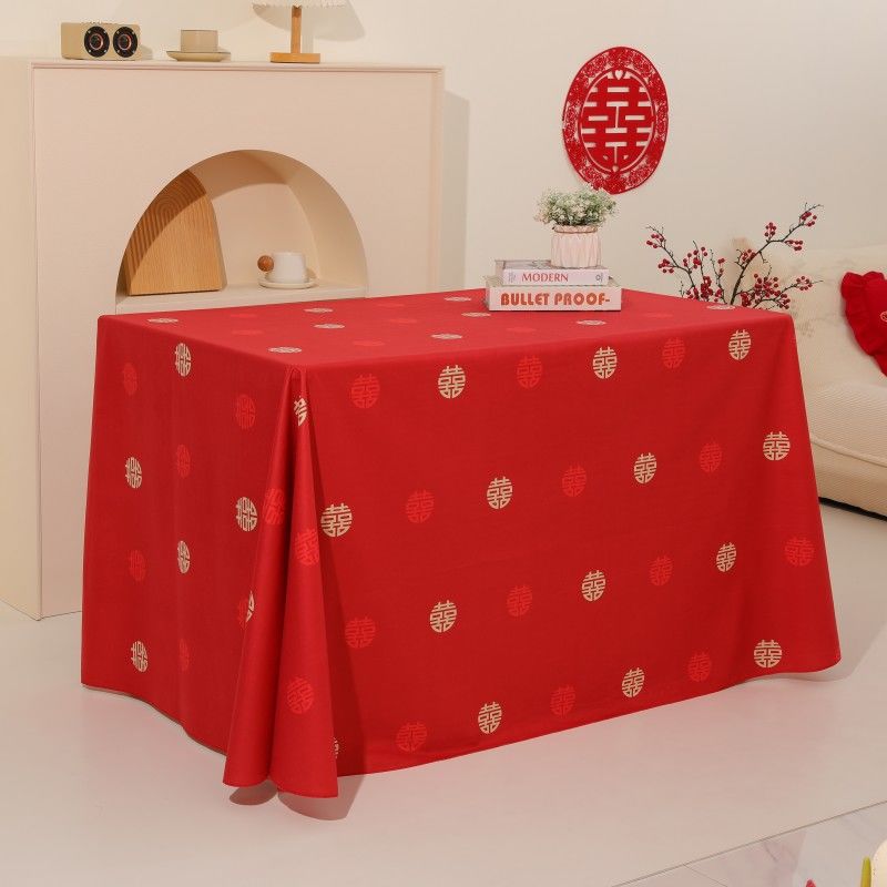 YL-36883 tablecloth wedding wedding red cloth dining table coffee table rectangular tablecloth new Chinese style cover cloth wholesale looking for wor