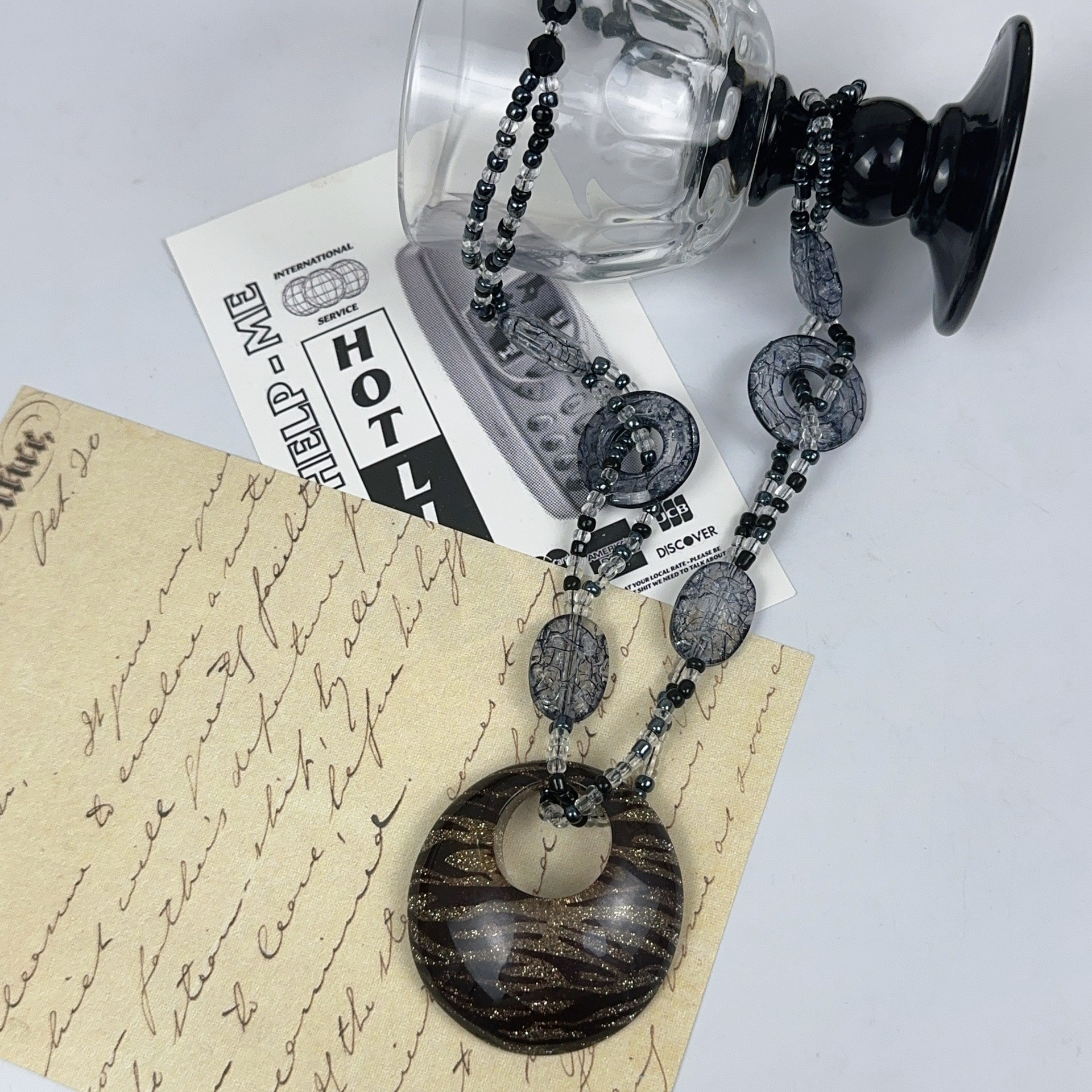 Women's Vintage Tribal Leopard Print Pendant Necklace Y2K Long Collarbone Chain Edgy Alternative Statement Jewelry for Women