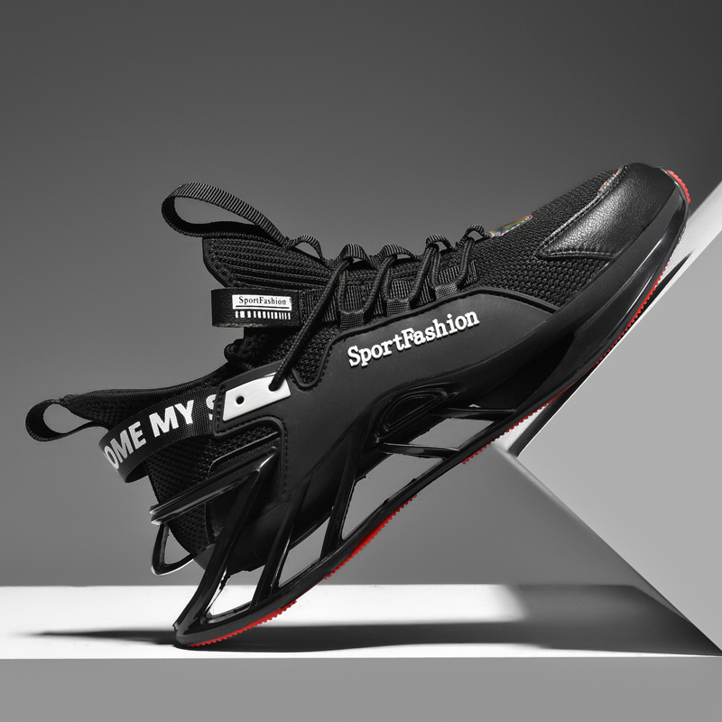 2323- Men's shoes autumn sports versatile shock-absorbing running shoes summer breathable men's plus size blade shoes height increasing runn
