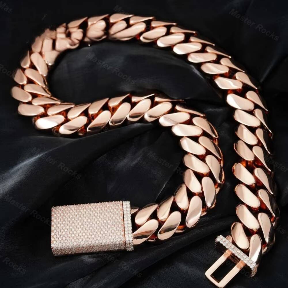 Stylish Designer Grade High-Quality VVS Moissanites Set In Robust 24mm Thick Genuine 925 Sterling Silver Heavyweight Cuban Chain