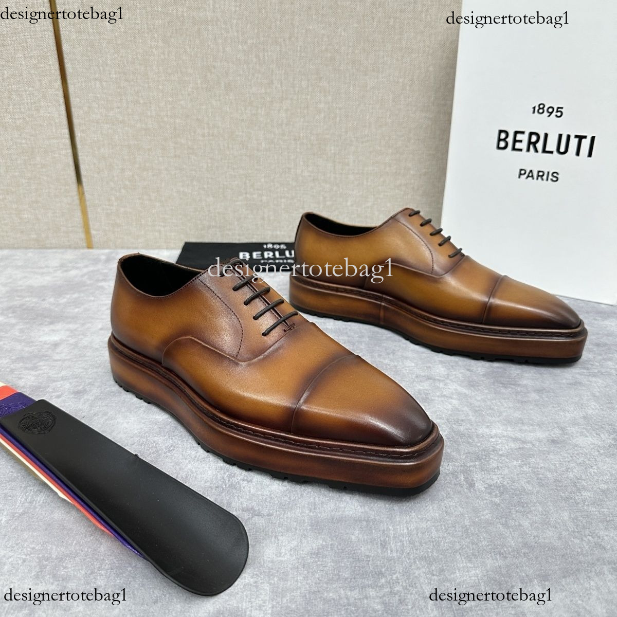 Berlut New Genuine Thick-Soled Men's Calfskin Polished British Oxford Business Formal Leather Shoes