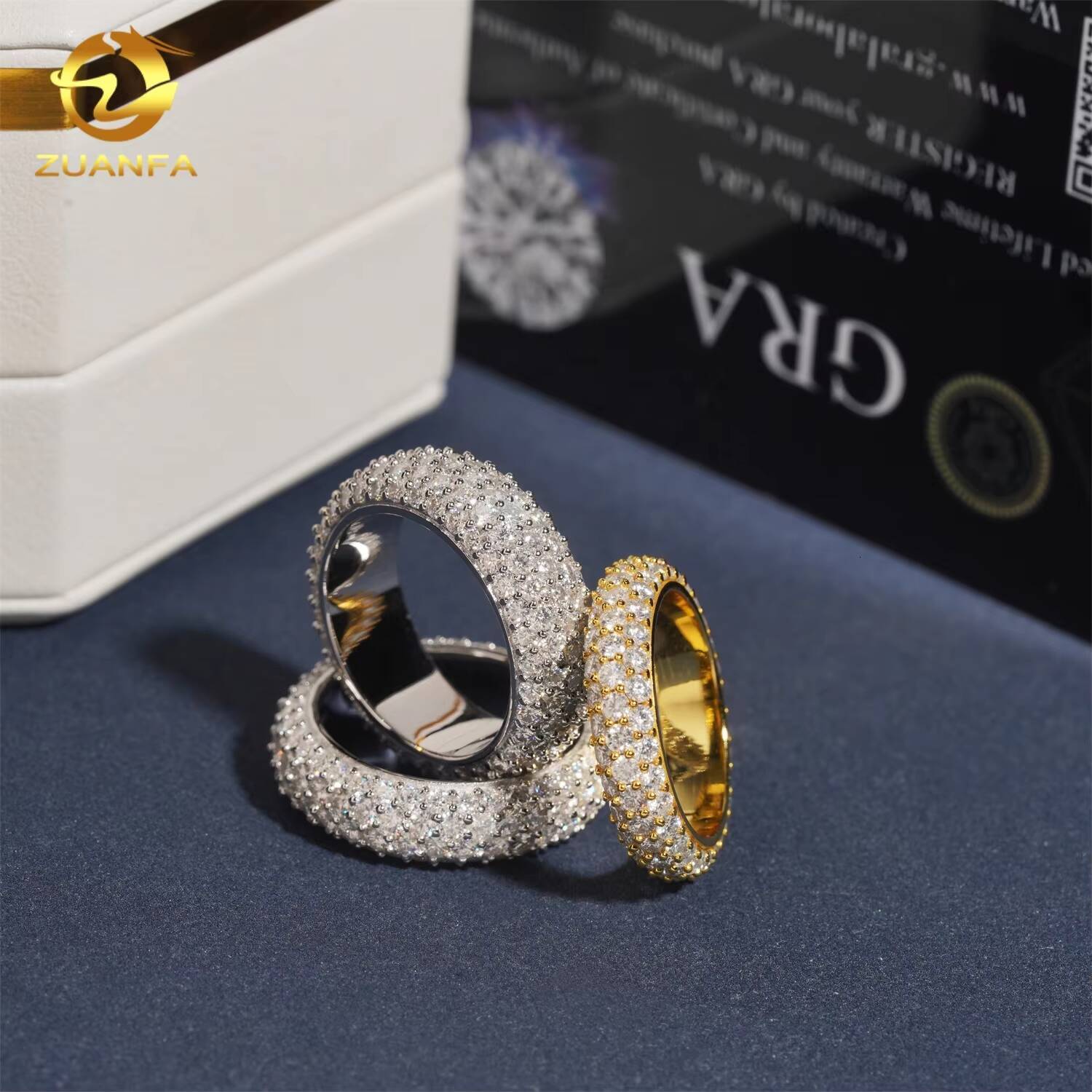 Popular Gemstone Jewelry Wholesale Price Iced Out 925 Silver Eternity Band Men Moissanite Hip Hop Ring