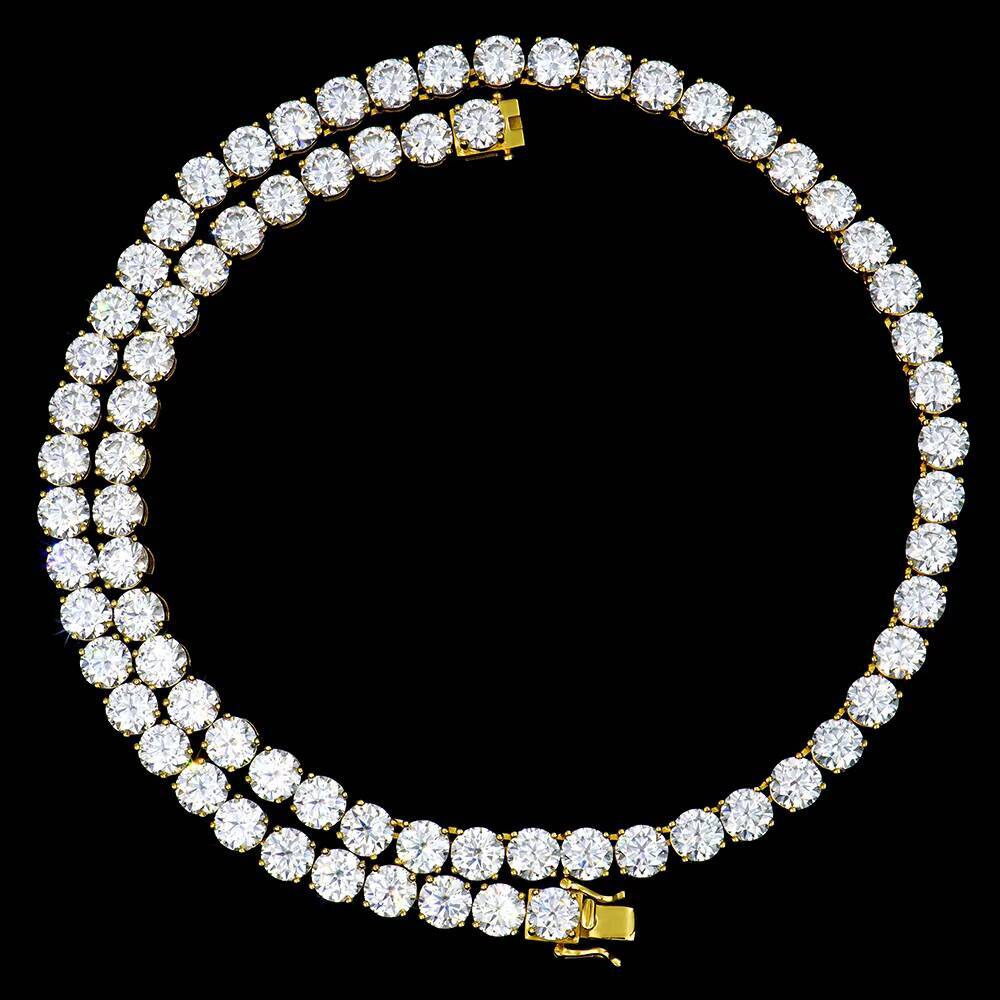 Vvs Hiphop Buckle 6mm Cluster Gold Plated Women Tennis 925 Sterling Silver Mossanite Moissanite Diamond Fashion Chains Necklaces