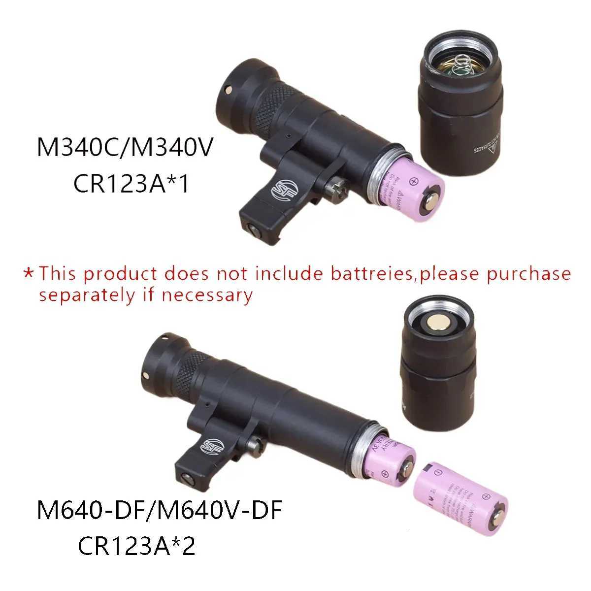 Tactical M600 M340 DF M640 SF Flashlight M340V LED Scout Light 20mm Picatinny Rail M LOK Mount Airsoft Hunting Gun Lamp Z250802
