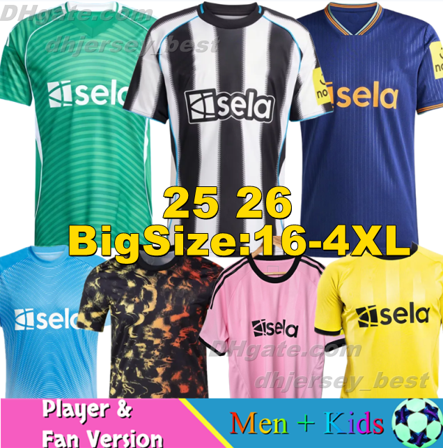 4XL 2025 2026 NEWCASTLE ISAK Soccer Jerseys GORDON MURPHY Football Shirts 25 26 BARNES JOELINTON SCHAR BRUNO G. TONALI WILLOCK Men Uniforms Goalkeeper Kids Kits